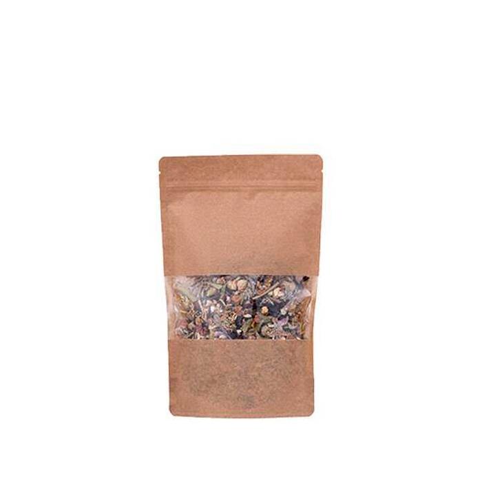 Kraft Pencereli Kilitli Doypack 13x22.5x7 CM