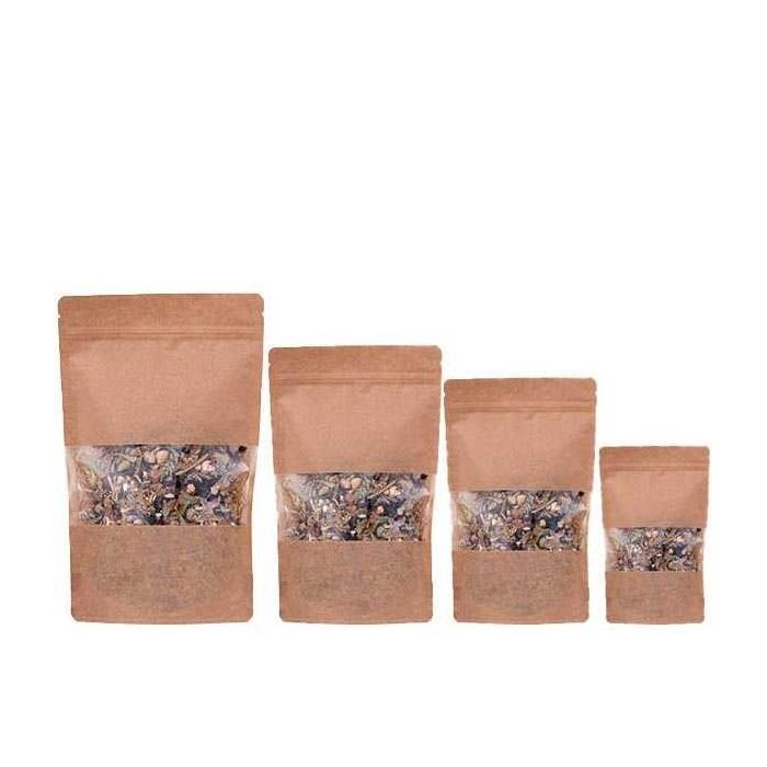 Kraft Pencereli Kilitli Doypack 16x27x8 CM